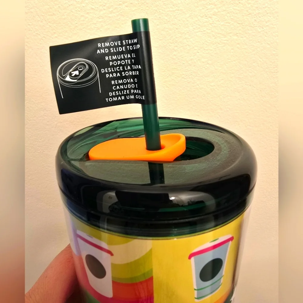 NWT Starbucks 2025 LATAM 2 In 1 Sip Or Straw Lid Venti Acrylic Tumbler